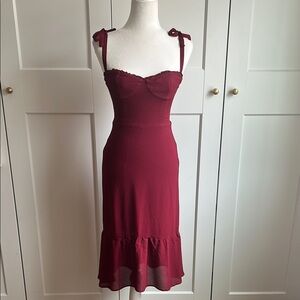 Reformation Nikita Burgundy Midi Dress | 6P